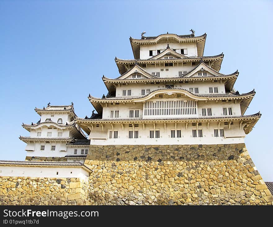 Front view of the main military building of Himeji Castle, in Japan. Front view of the main military building of Himeji Castle, in Japan.