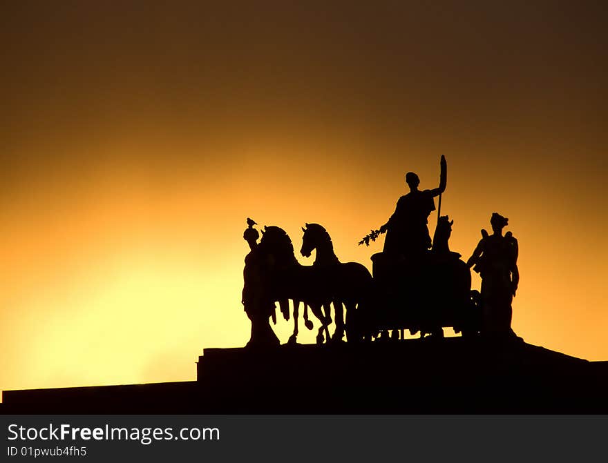 The evening photo of historical monument from the square near the museum of Louvre. The evening photo of historical monument from the square near the museum of Louvre.