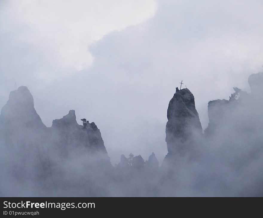 Cross in the mountains