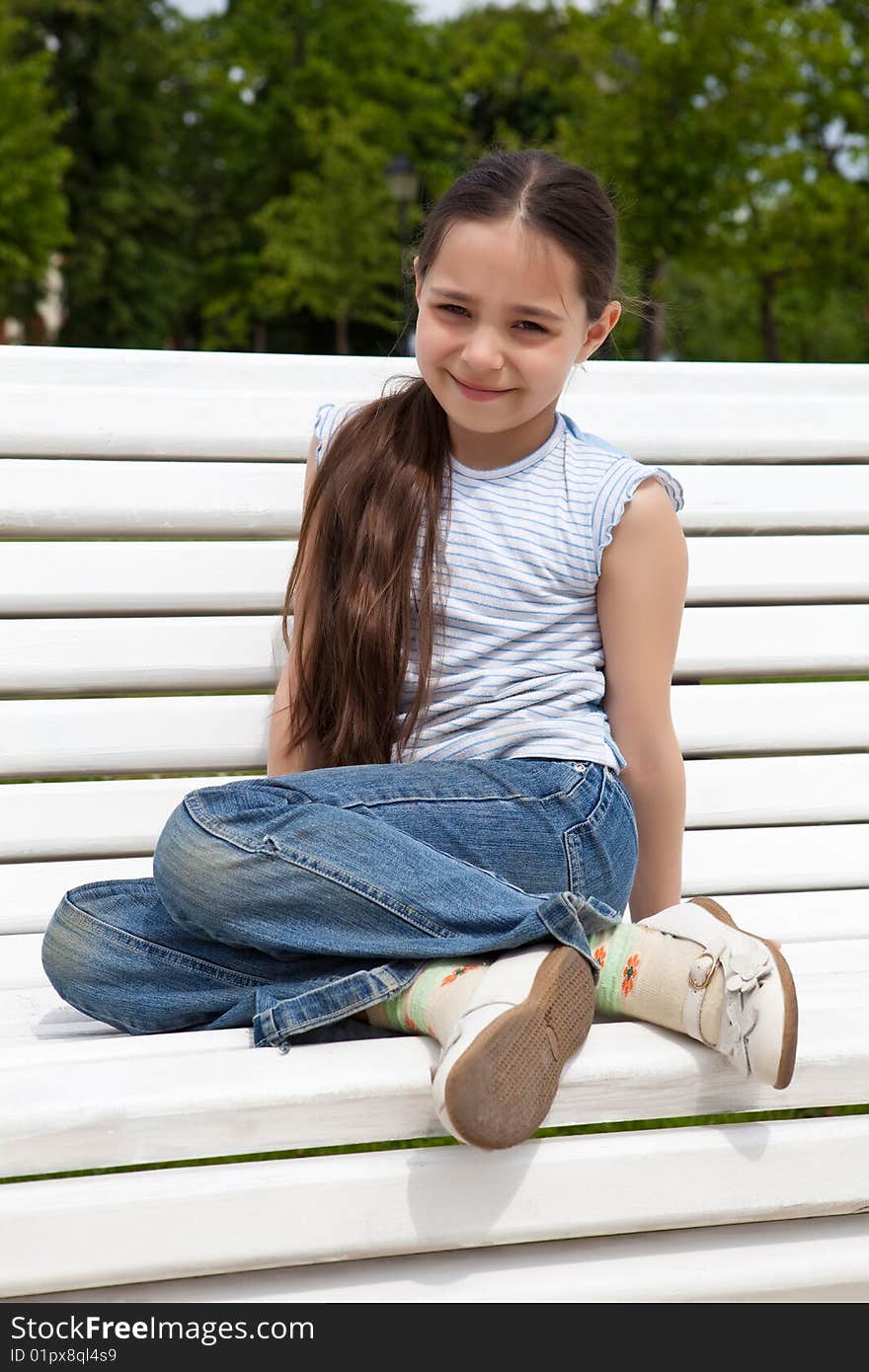 White bench