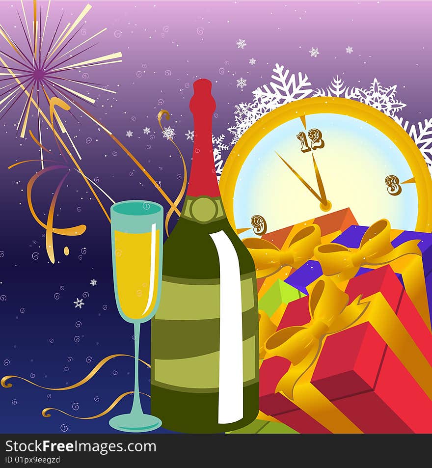 Vector illustration of Colorful new year party background. Design element for new-year congratulations. Vector illustration of Colorful new year party background. Design element for new-year congratulations.