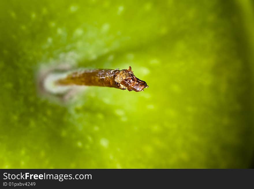 Close up shot of a green apple