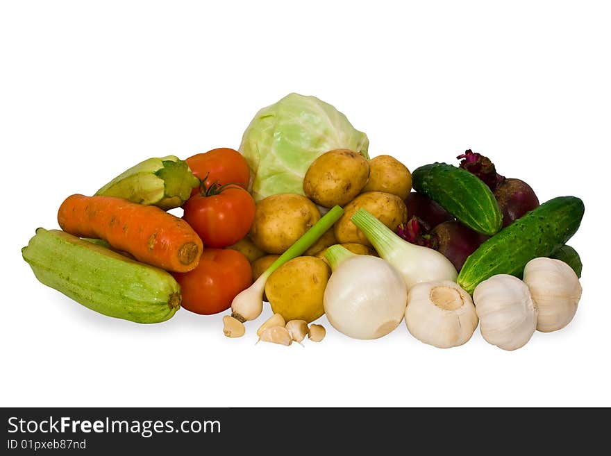 Vegetables isolated on white background