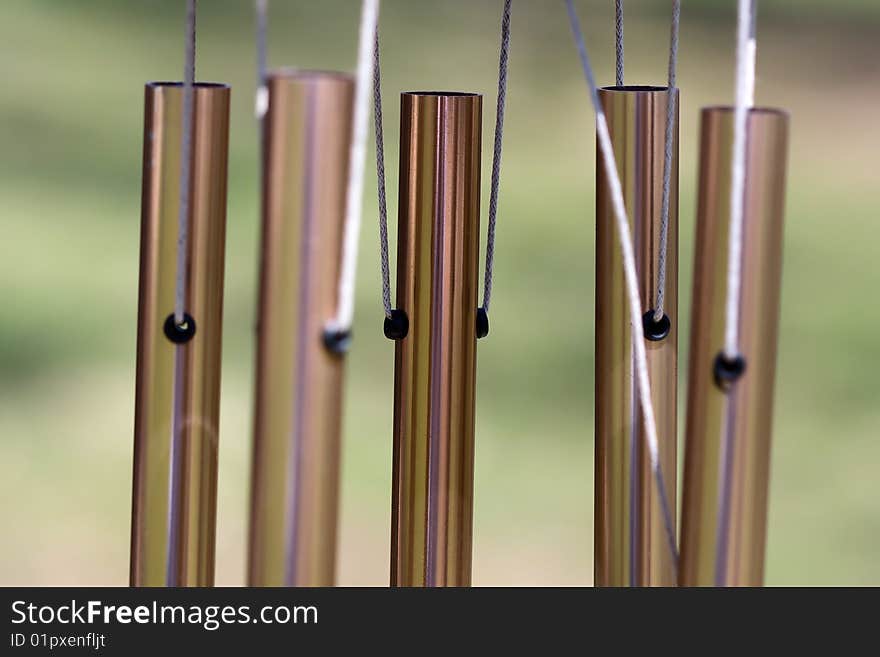 Wonderful sounds come from this set of chimes. Wonderful sounds come from this set of chimes.