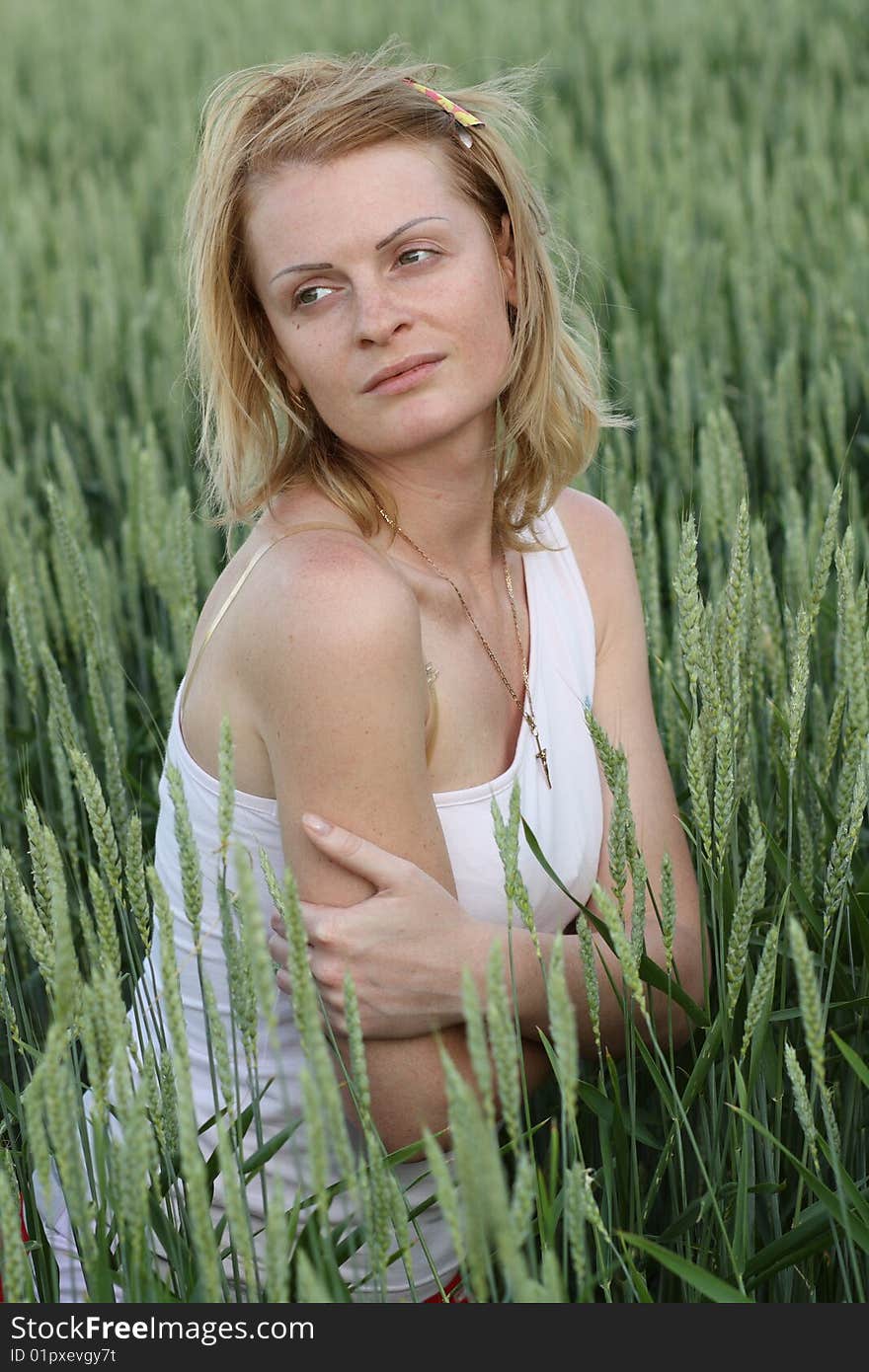 Beauty Woman On Field