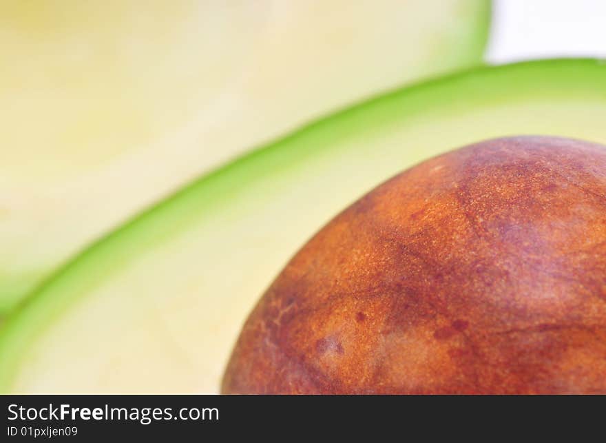 Close-up of cut avocado fruit