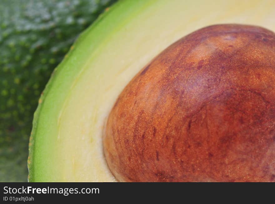 Close-up of cut avocado fruit