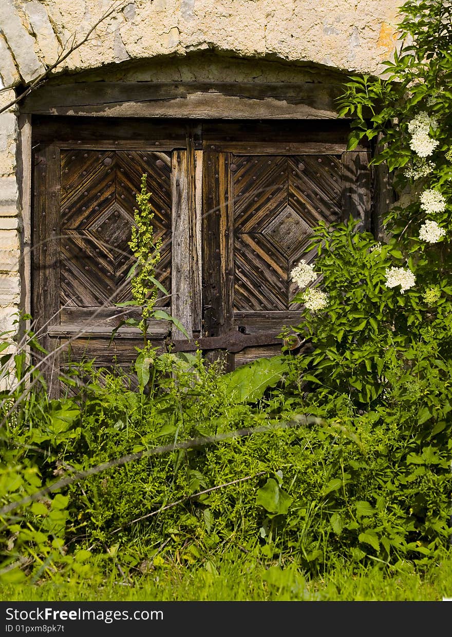 Wine cellar door in Hungary at lake Balaton