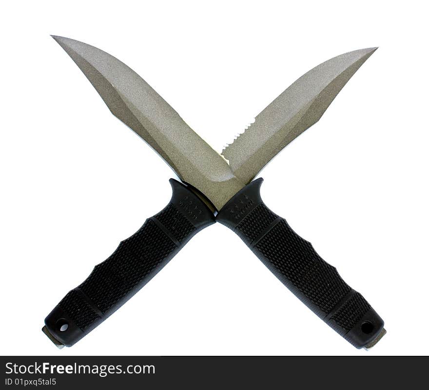 Crossed combat knifes