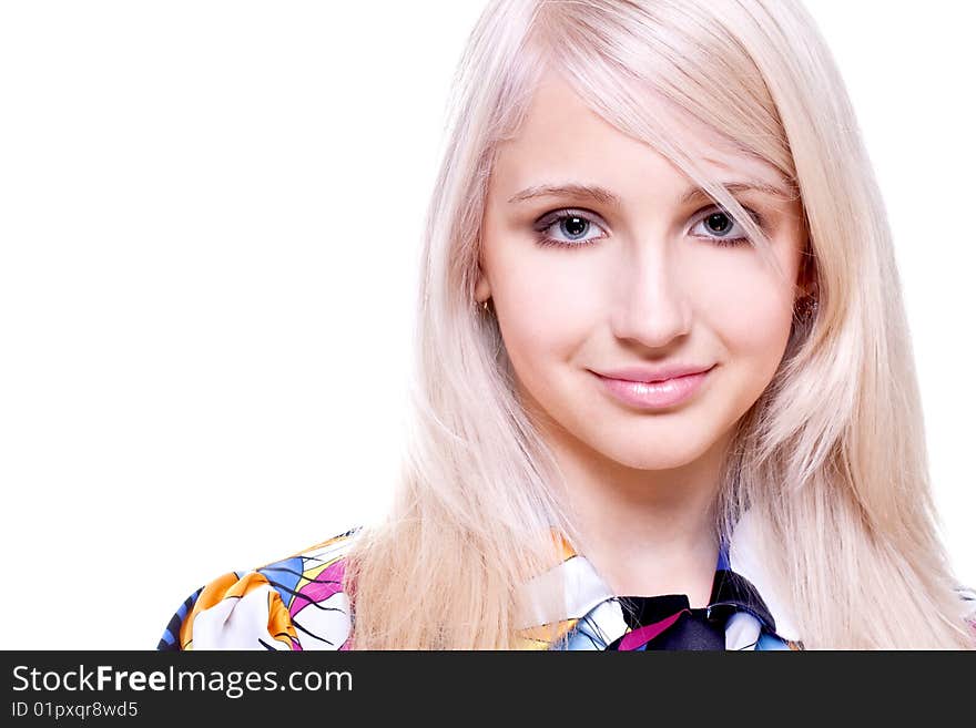 Beautiful women in a colored shirt