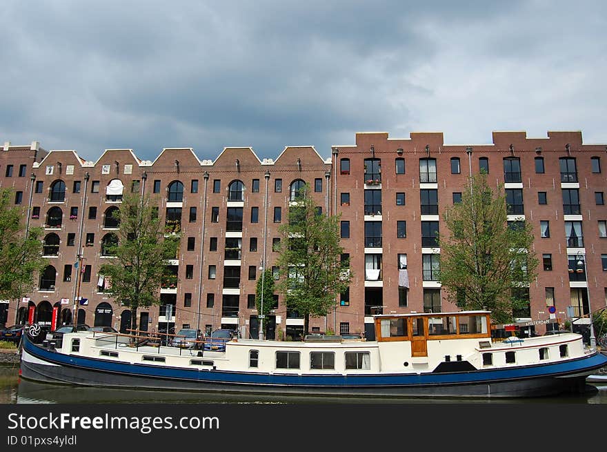 Modern Canal Houses In Amsterdam Holland