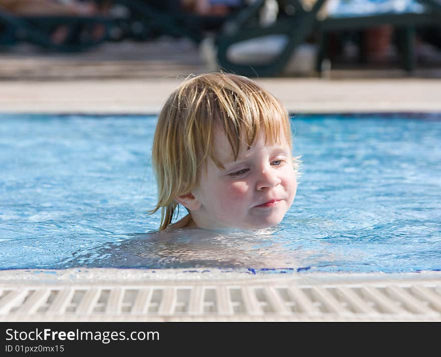 Little girl in the  pool