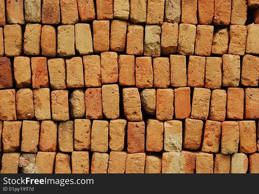 Heap of bricks background texture