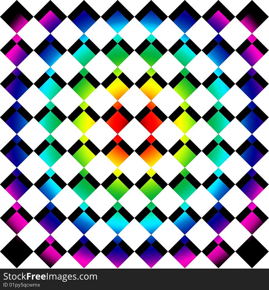 Rainbow mosaic squares for the web