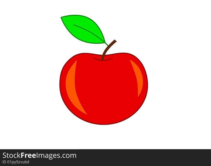 Red apple on a white background