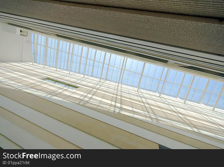 Wall and glass roof of modern music conservatory