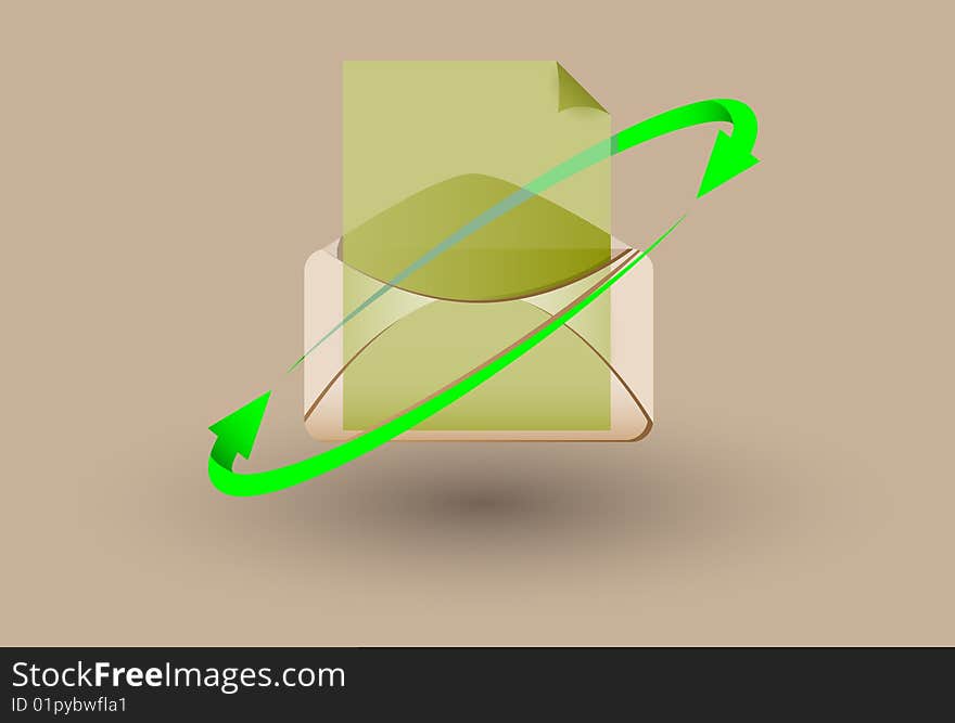 The Opened letter. A vector. Without mesh.