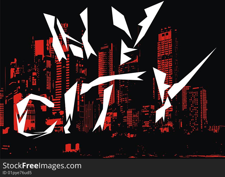 Abstract vector background, New-York city. Abstract vector background, New-York city