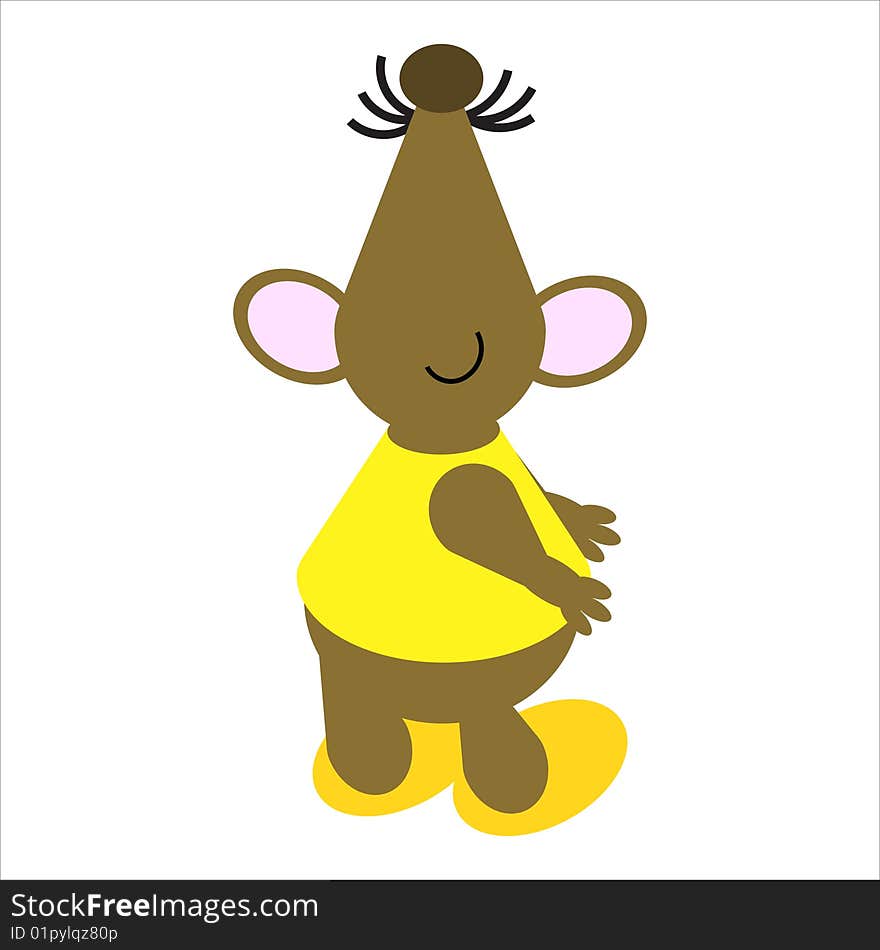 Cartoon of a happy, dancing mouse. Cartoon of a happy, dancing mouse