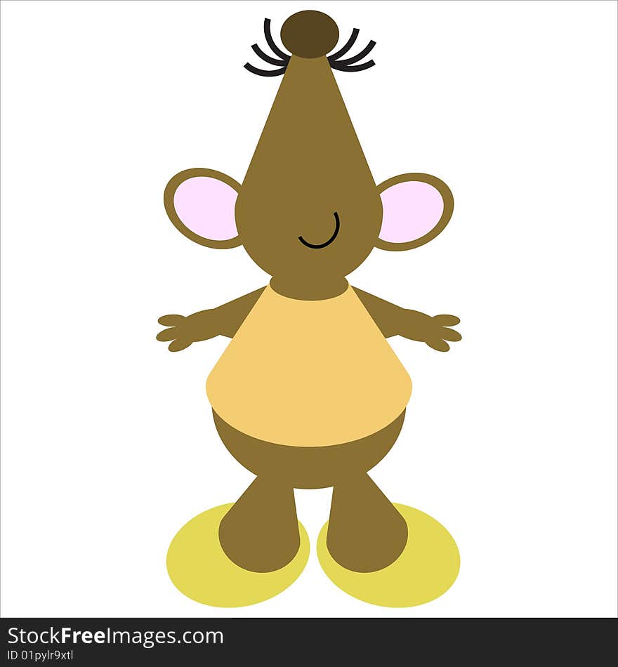 Cartoon of a happy, dancing mouse. Cartoon of a happy, dancing mouse