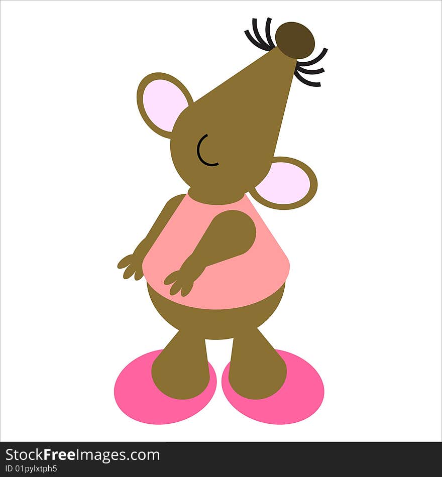 Cartoon of a happy, dancing mouse. Cartoon of a happy, dancing mouse