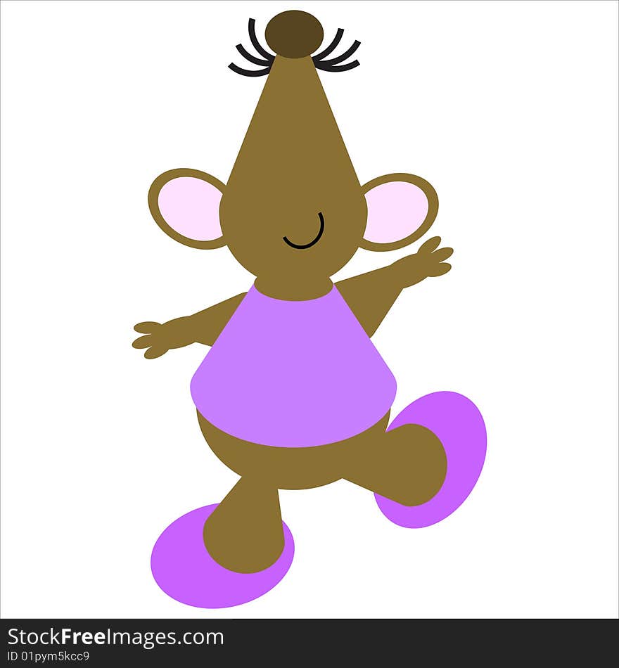 Cartoon of a happy, dancing mouse. Cartoon of a happy, dancing mouse