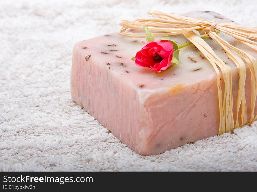 Soap on a towel