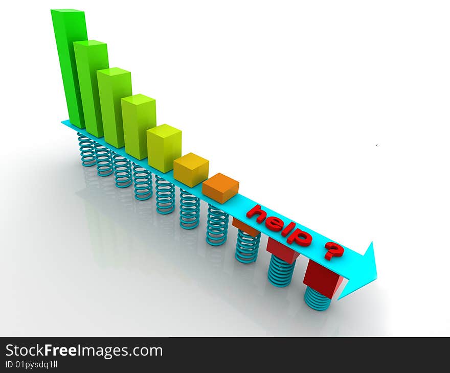 Column graph 3d (High resolution Image)