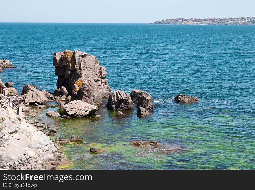 Rock and stones in the black sea