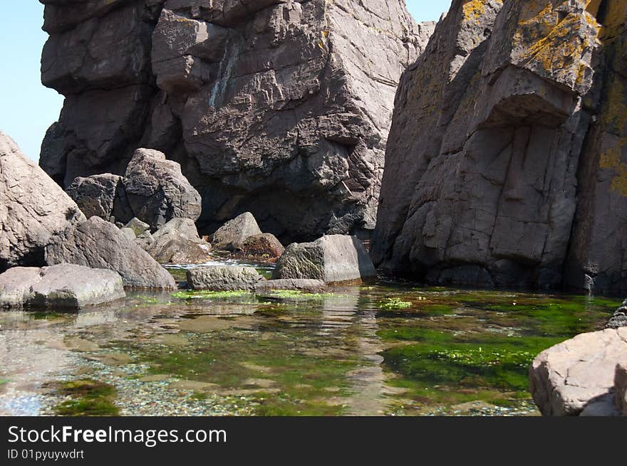 Rock and stones in the black sea