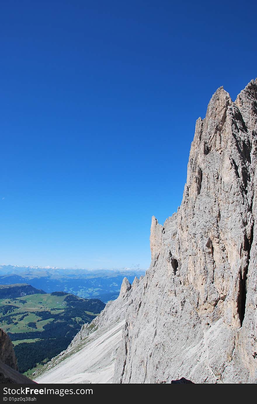 Dolomiti Mountains In Italy. Peak