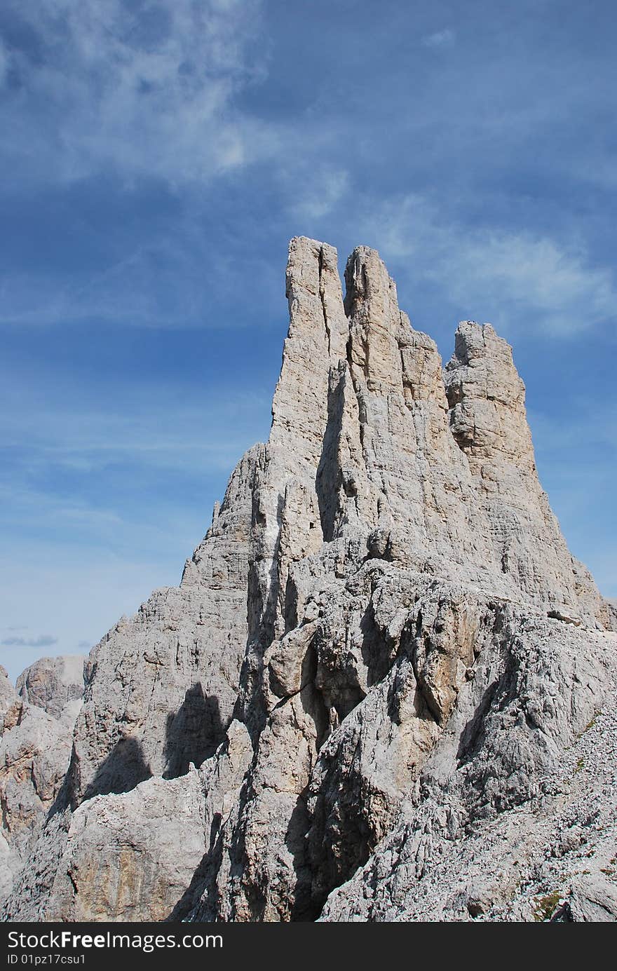 Dolomiti mountains in Italy. peak