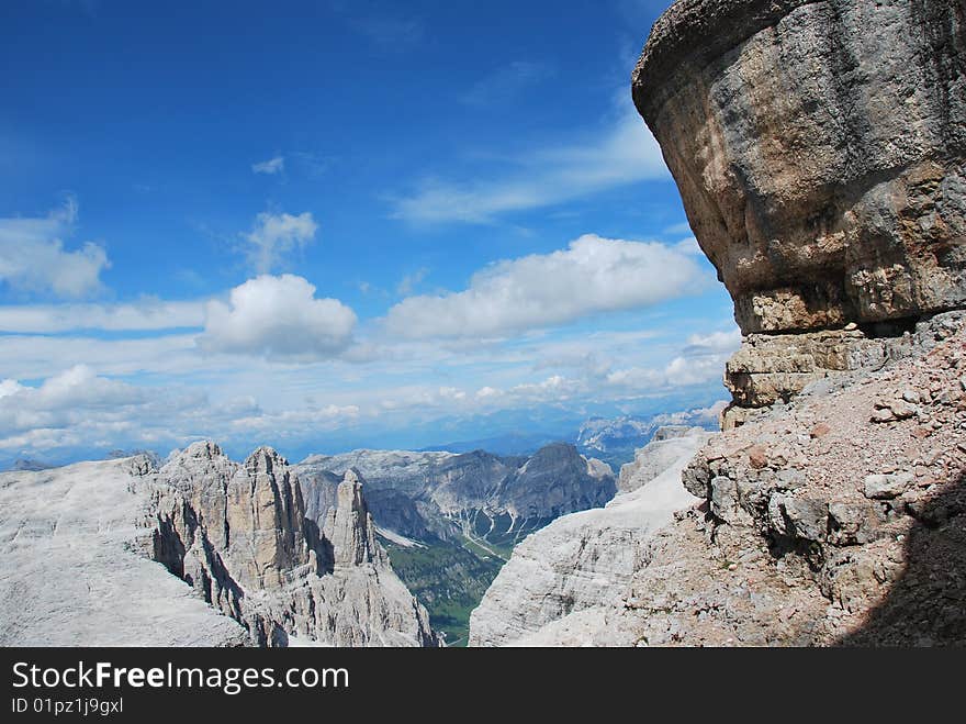 A view of a mountains Dolomiti in italy. A view of a mountains Dolomiti in italy