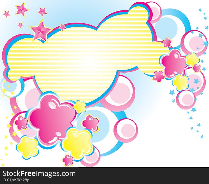 Colorful modern floral vector background, illustration