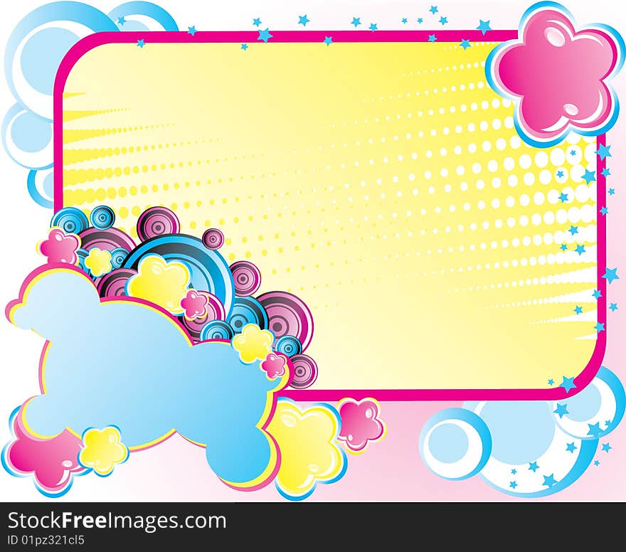 Colorful modern floral vector background, illustration