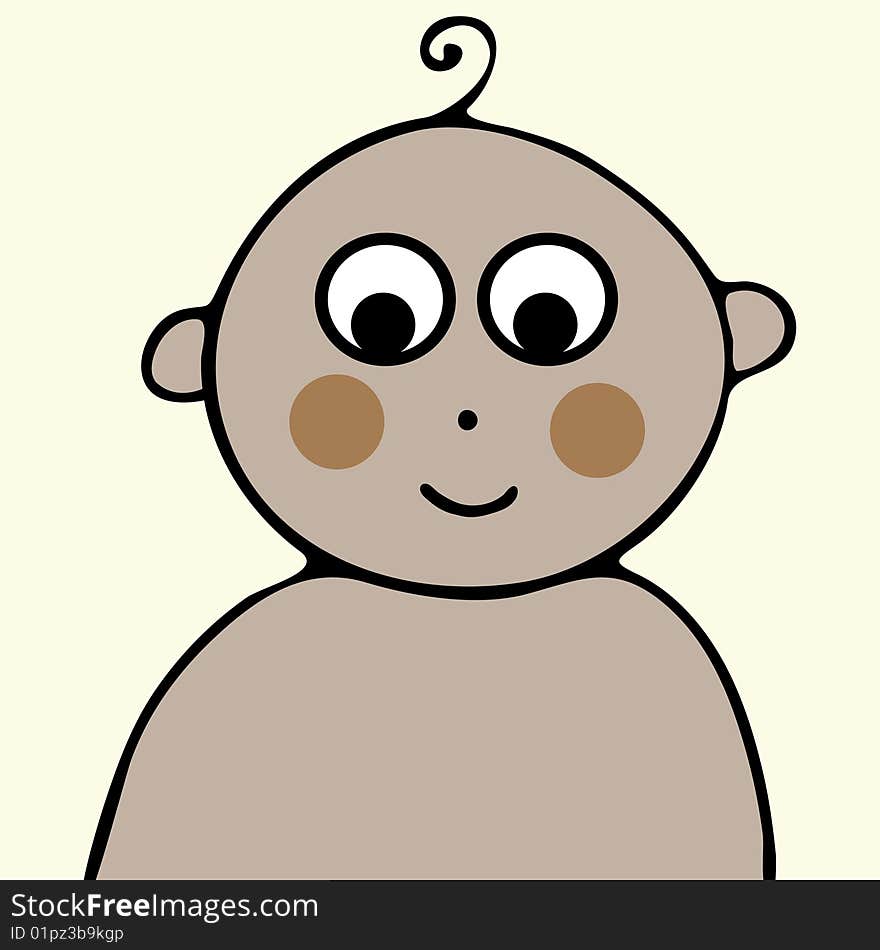 Illustration of a happy baby. Illustration of a happy baby