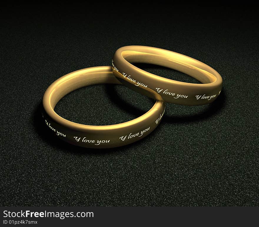 Two lying rings with scripture