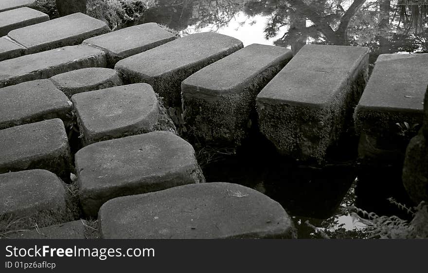 Stones in japanese garden