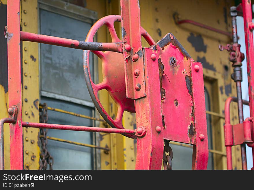 An ancient rusted train detail. An ancient rusted train detail.