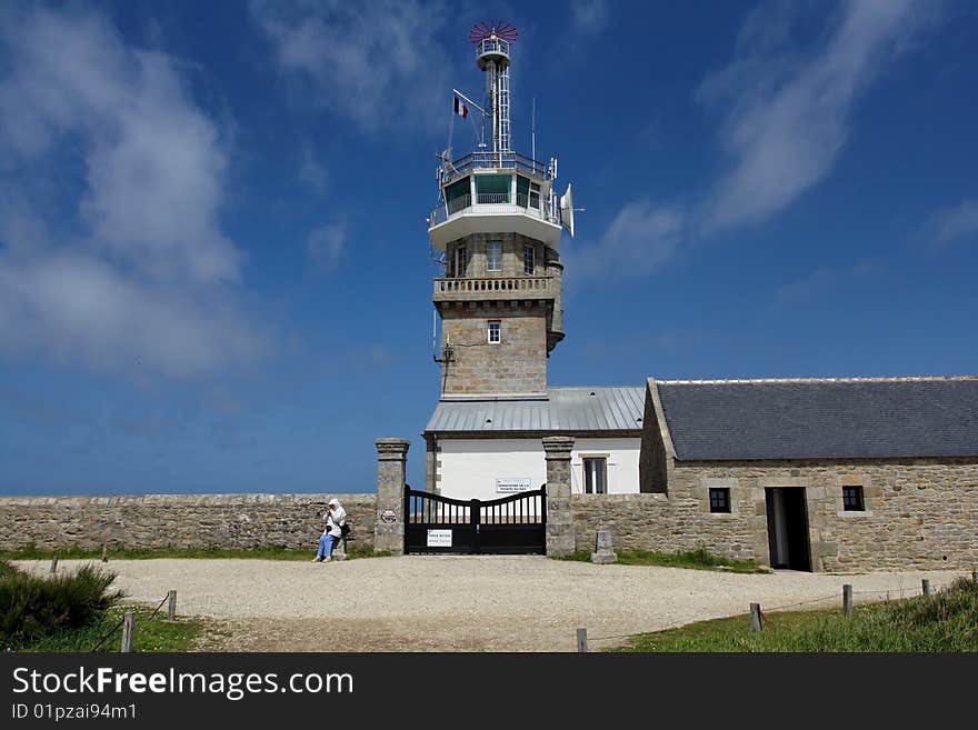 Lighthouse on the westernmost spot France. Lighthouse on the westernmost spot France