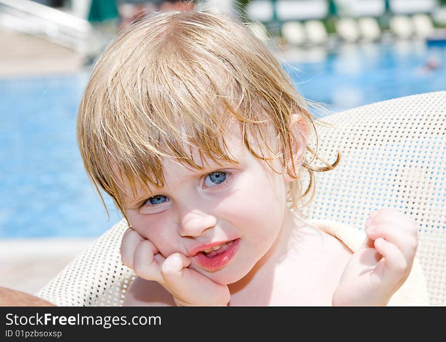 Little girl in the  pool