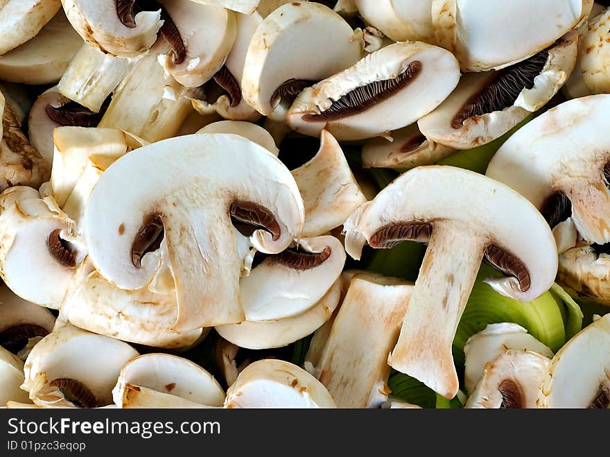 Carved Mushrooms With Leek