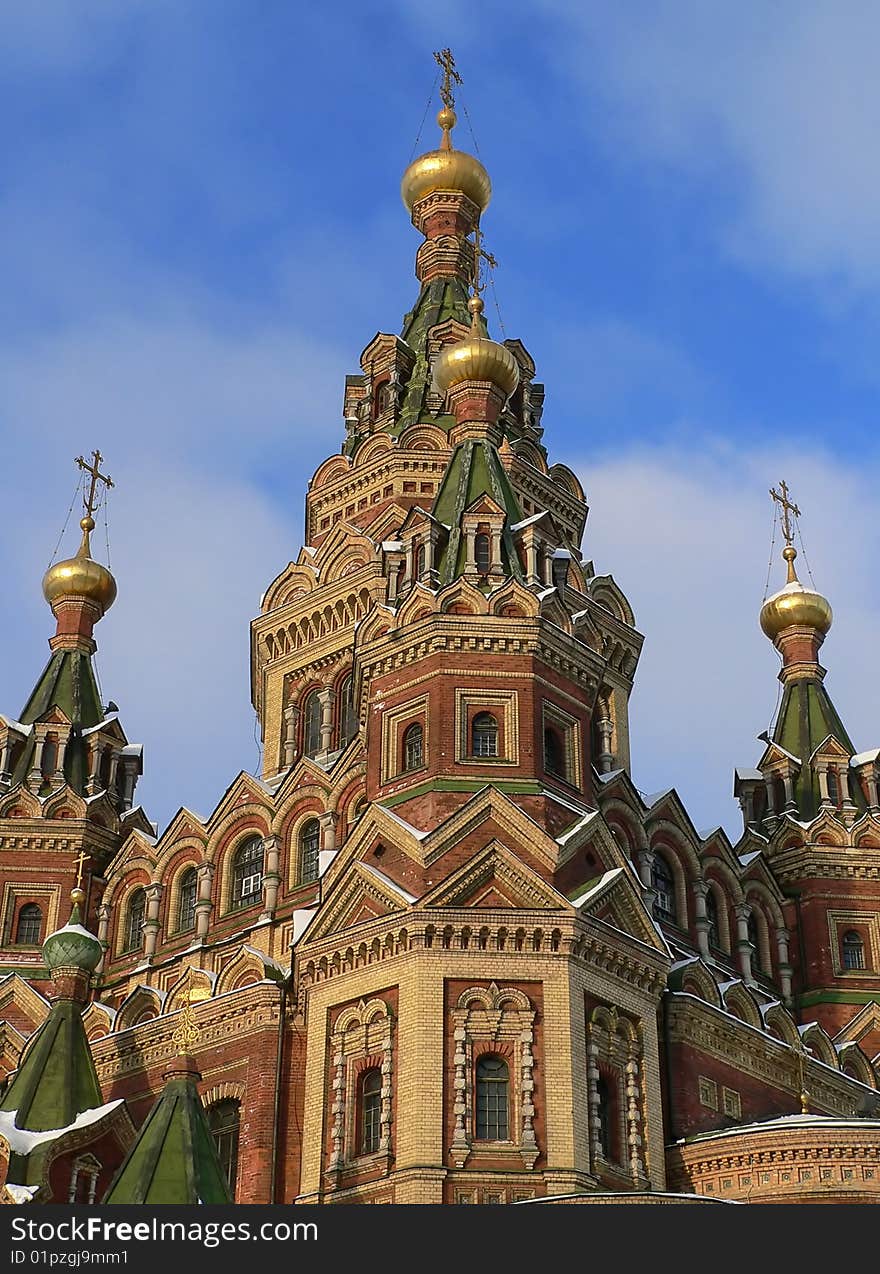 The Cathedral of Peter and Paul in the Peterhof, Russia. The Orthodox Church.