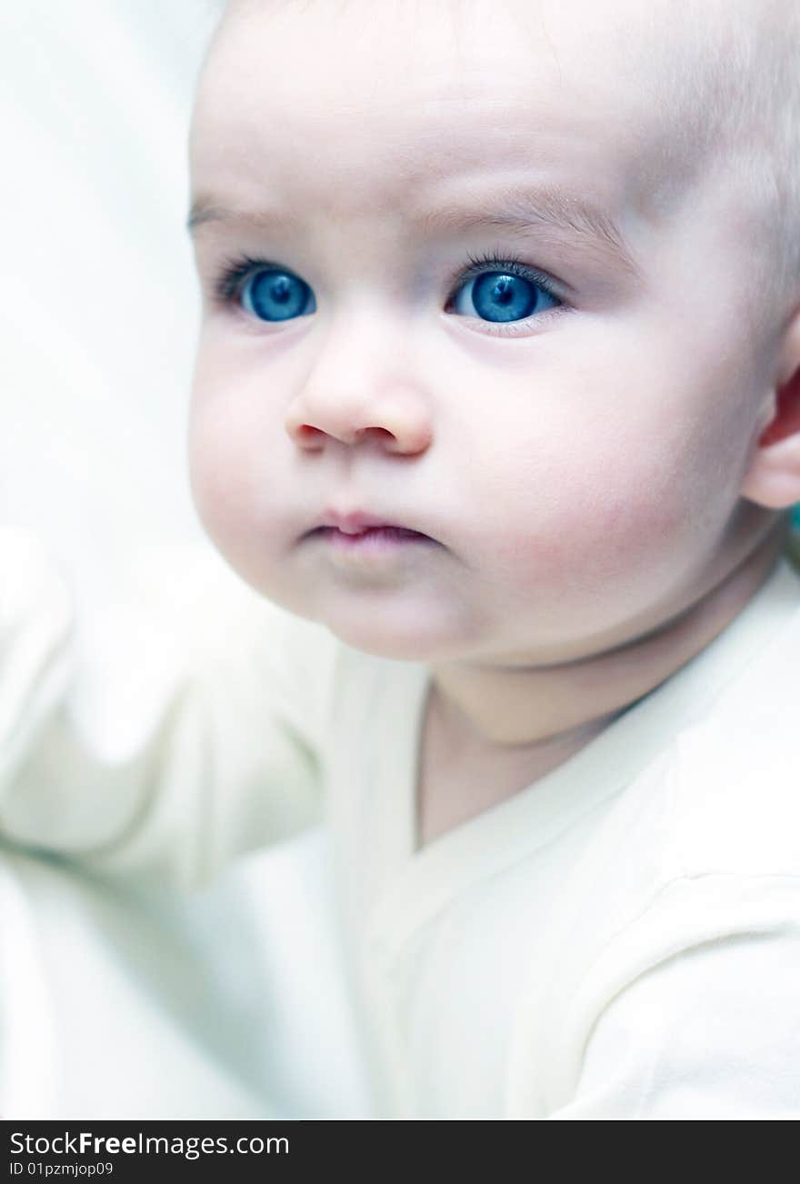 Portrait of a beautiful child looking into the distance. Portrait of a beautiful child looking into the distance