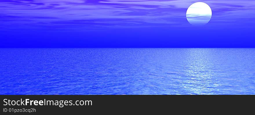 Beautiful sea and clouds sky - digital artwork. Beautiful sea and clouds sky - digital artwork