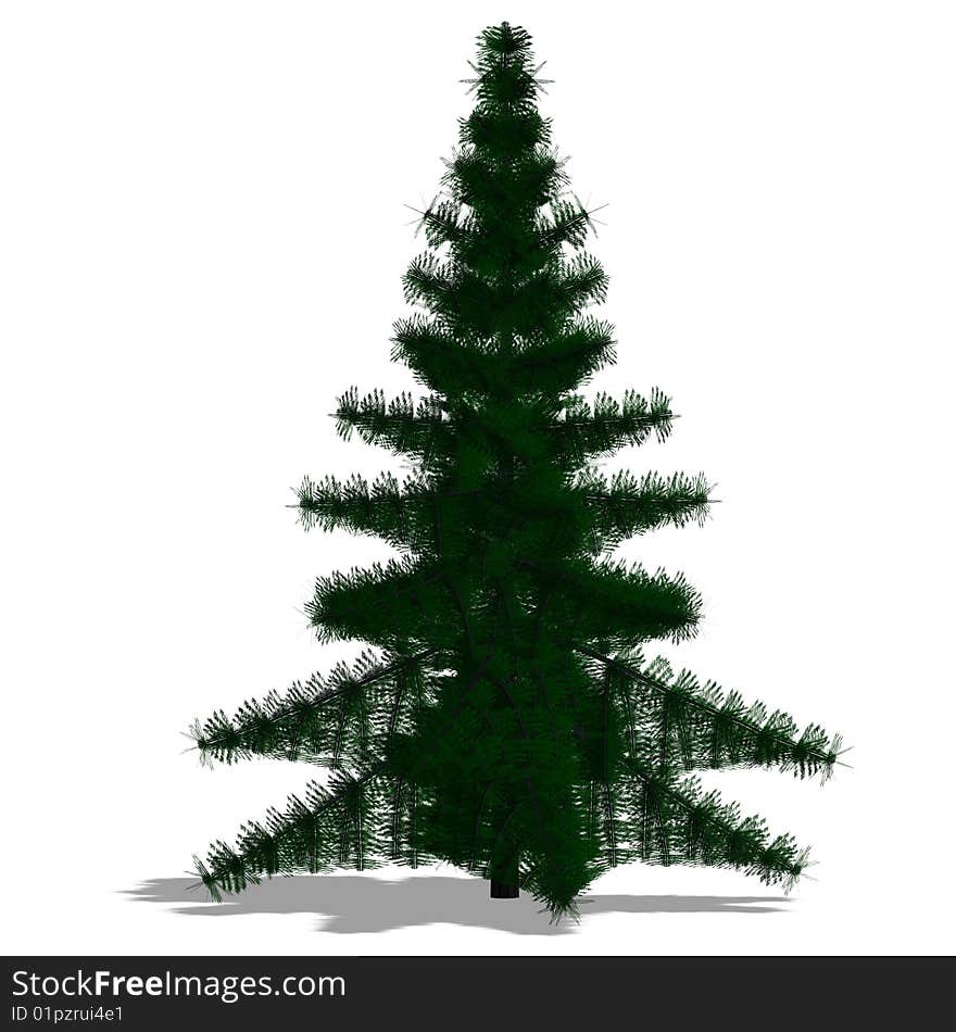 3D Render Of A Needle Beam Tree