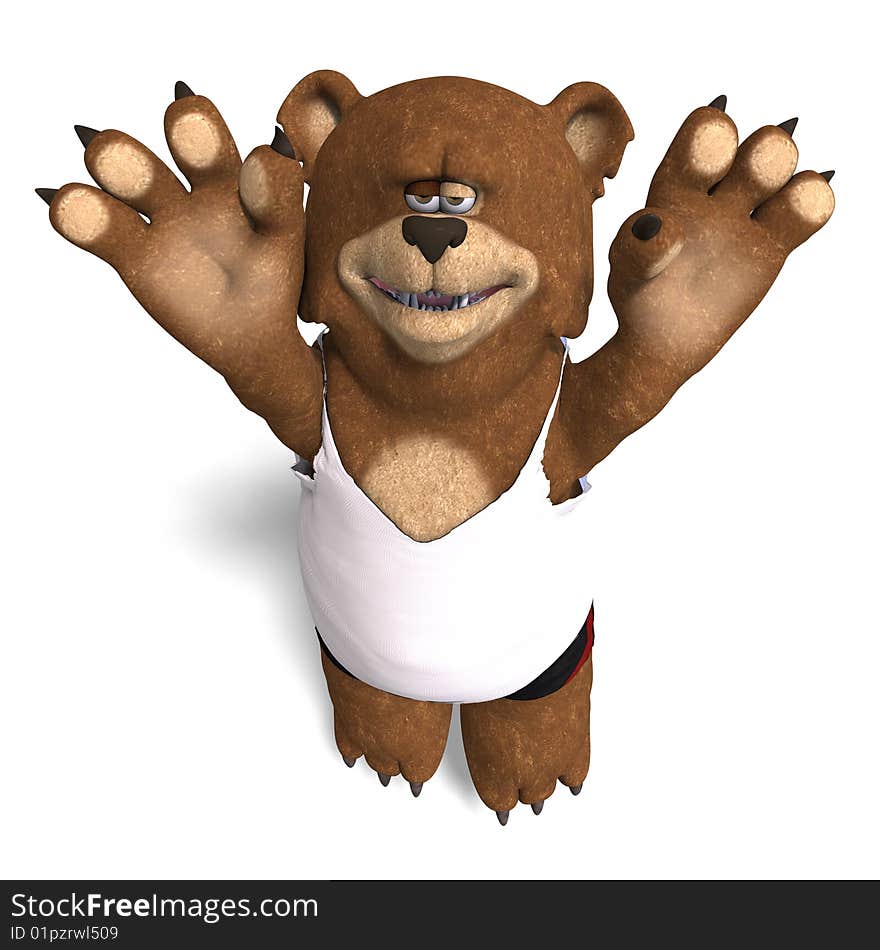 Cute little bear plays volleyball. With Clipping Path. Cute little bear plays volleyball. With Clipping Path