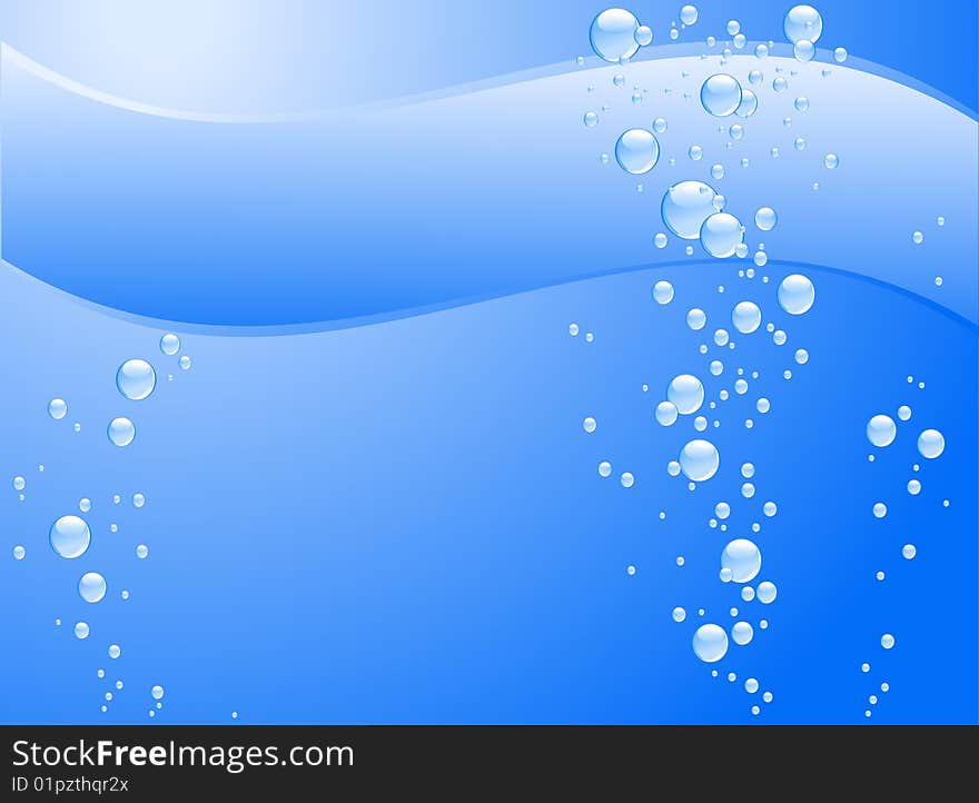 Underwater Background With Blue Bubbles