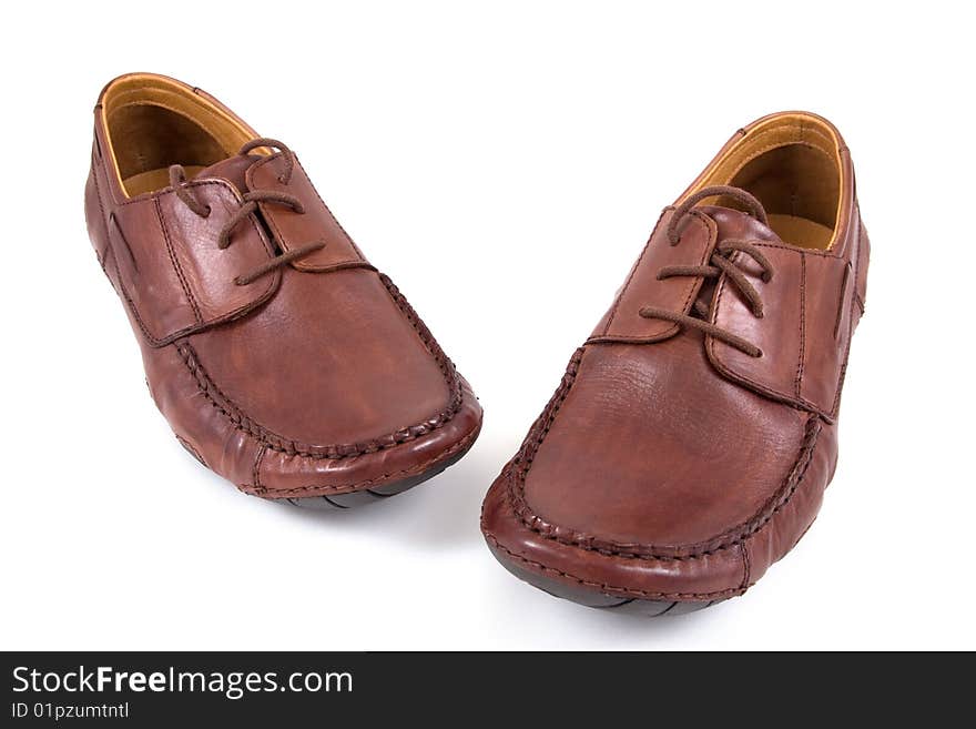 Brown shoes isolated on a white