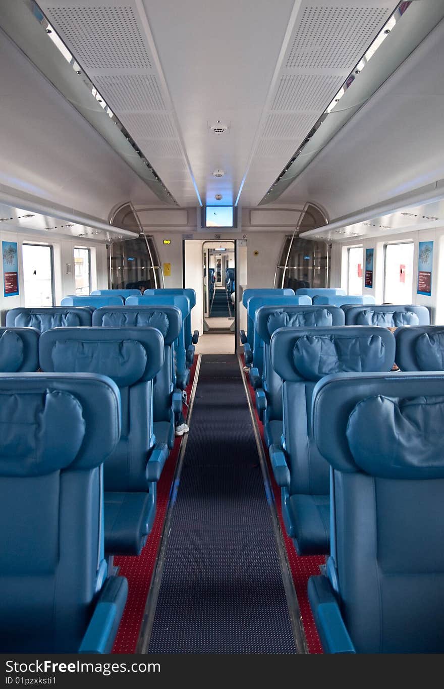 Interior of the trains wagon. Interior of the trains wagon